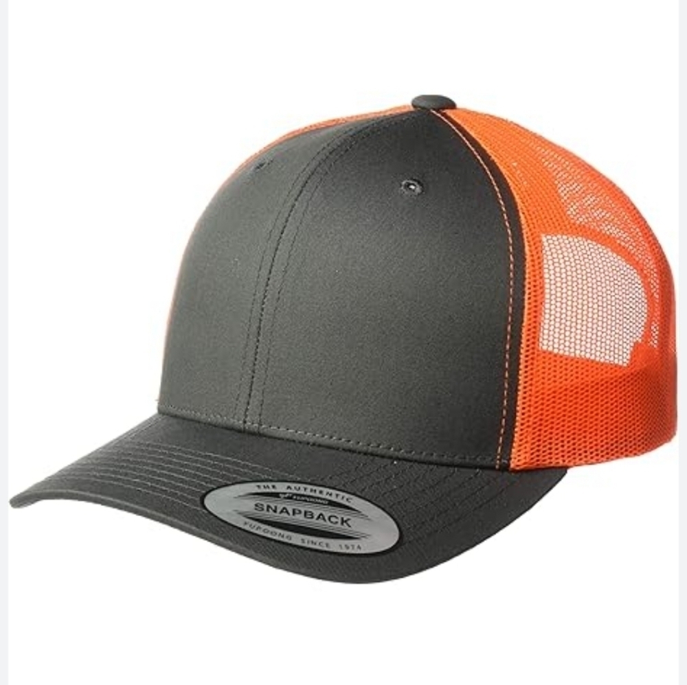 The Authentic Yupoong Adjustable Mesh Gray Neon Snapback NWOT